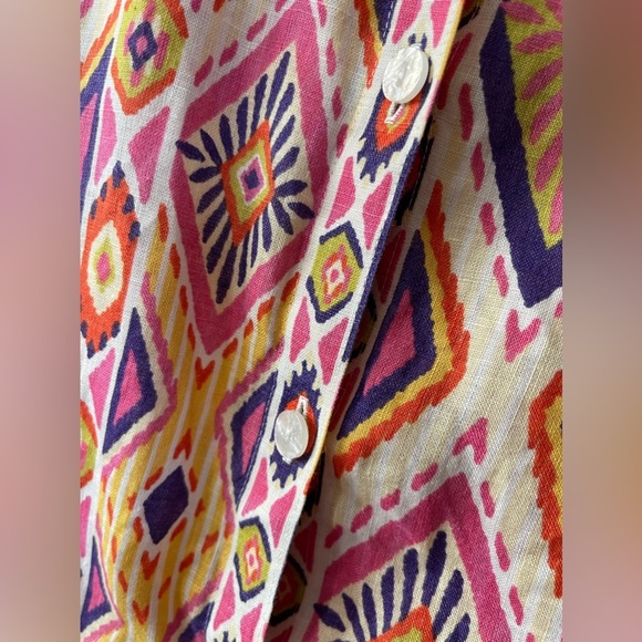 Chico’s| Boho Linen Long Sleeve Blouse, No-Iron Fabric—Size 2•••Lagenlook - Picture 8 of 16